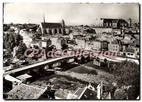 Moderne Karte Poitiers Vue Generale La Cathedrale