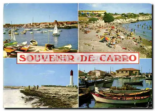 Cartes postales moderne Souvenir De Carro Le Port Petite Plage phare halle aux poissons