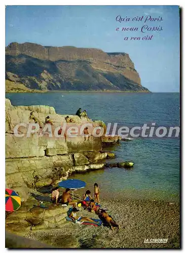 Moderne Karte Cassis La Plage Du Bestouan Au Fond Le Cap Canaille