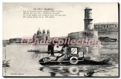 Cartes postales Marius Sur La Sardine Arm�e Equip� Plein D'Ardeur