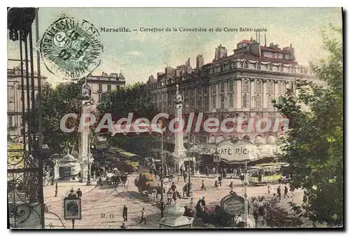 Cartes postales Marseille Carrefour De La Cannebiere Et Du Cours Saint Louis