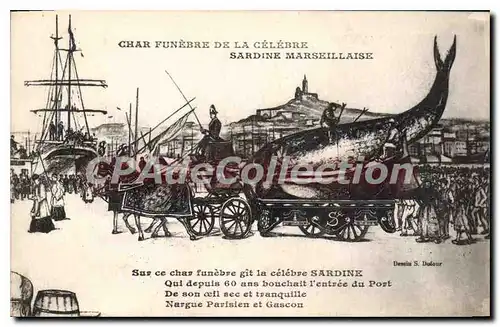 Cartes postales Sardine Marseillaise Char Funebre De La Celebre sardine