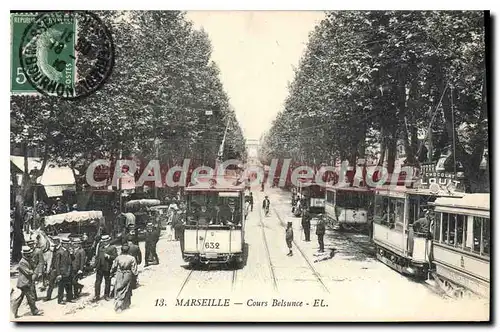 Cartes postales Marseillais Cours Belsunce tramway