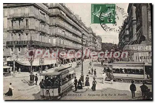 Cartes postales Marseillais Perspective De La Rue De Noailles tramway