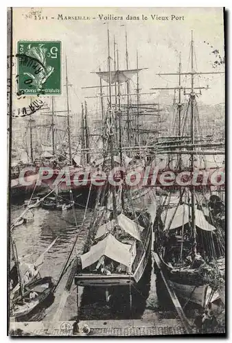 Cartes postales Marseille Voiliers Dans Le Vieux Port