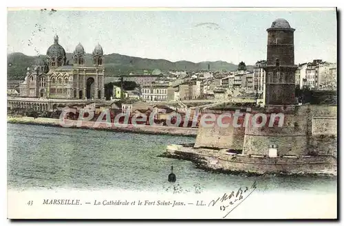 Cartes postales Marseille La Cathedrale Et Le Fort Saint Jean