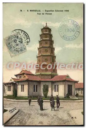 Cartes postales Marseille Exposition Coloniale Tour De I'Annam 1906