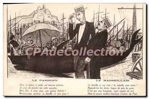 Cartes postales Marseille Le Parisien Paris Dans La Seine le Marseillais