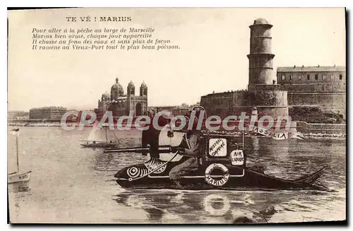 Cartes postales Marius Pour Aller A La Peche Au Large De Marseille