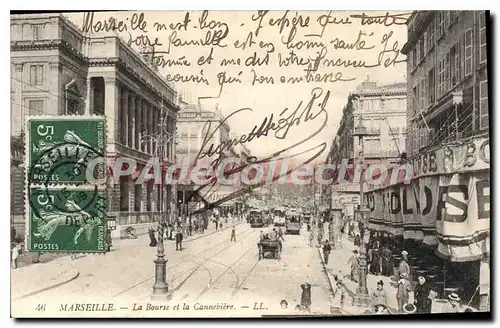 Cartes postales Marseille La Bourse Et La Cannebiere