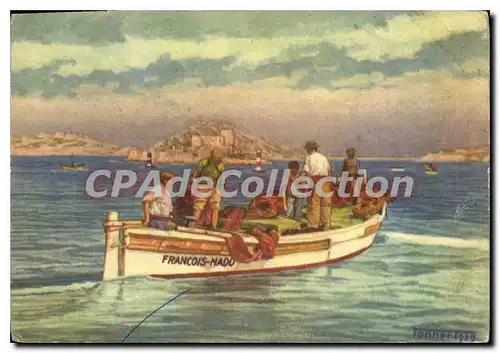 Cartes postales moderne Marseille ch�teau d'if Sortie Des Pecheurs illustrateur TANNER 1939