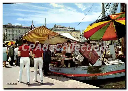 Cartes postales moderne Marseille Sur Le Vieux Port La Vente Du Poisson