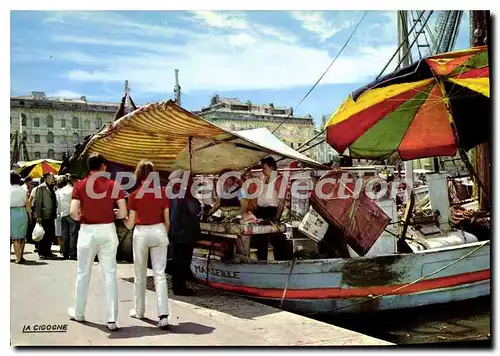 Cartes postales moderne Marseille Sur Le Vieux Port La Vente Du Poisson