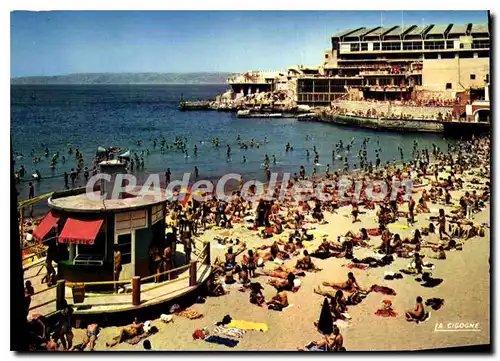 Moderne Karte Marseille La Plage Des Catalans