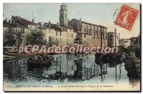 Cartes postales Martigues Le Canal Saint Sebastien Et I'Eglise De La Madeleine