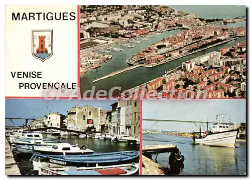 Cartes postales moderne Martigues Venise Provencale vue a�rienne ville et canaux