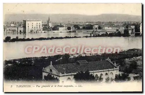 Cartes postales Tarascon Vue Generale Et Le Pont Suspendu