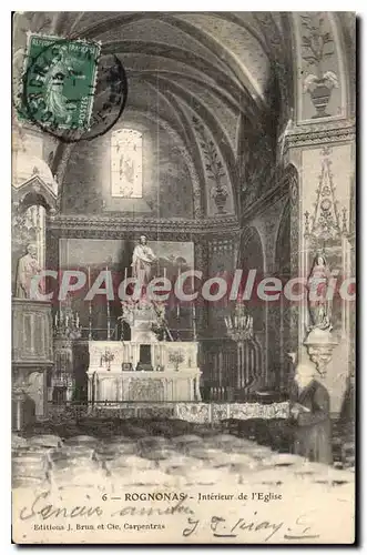 Cartes postales Rognonas Interieur De I'Eglise