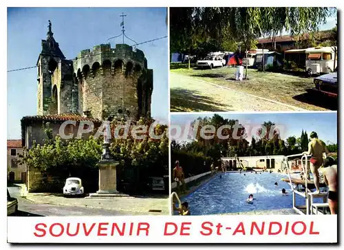 Cartes postales moderne Saint Andiol L'Eglise Le Camping piscine