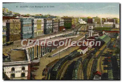 Cartes postales Alger Les Rampes Et La Gare