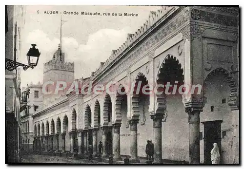Cartes postales Alger Grande Mosquee Rue De La Marine