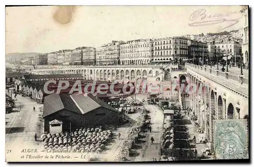 Ansichtskarte AK Alger Le Boulevard De La R�publique et l'escalier de la p�cherie