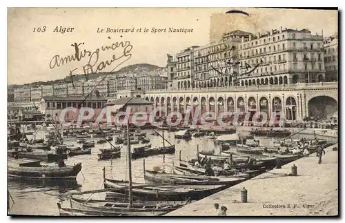 Cartes postales Alger Le Boulevard Et Le Sport Nautique