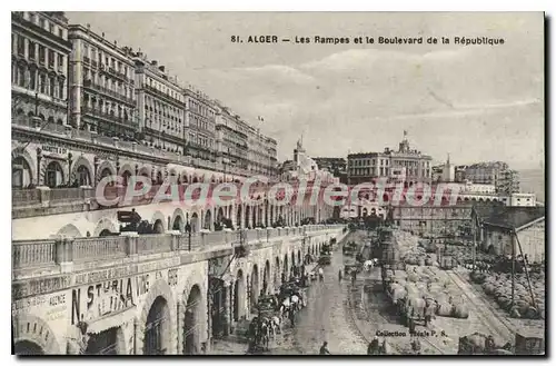 Cartes postales Alger Les Rampes Et Le Boulevard De La Republique