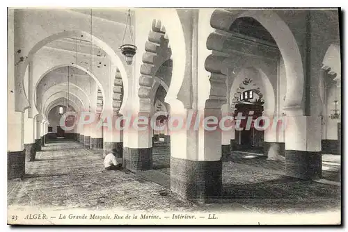 Cartes postales Alger La Grande Mosquee Rue De La Marine int�rieur