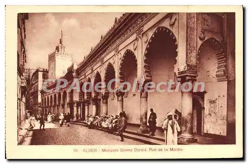 Cartes postales Alger Mosquee Djama Djedid Rue De la Marine