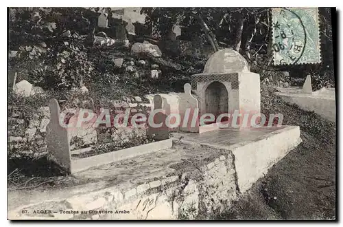 Cartes postales Alger Tombes Au Cimetiere Arabe