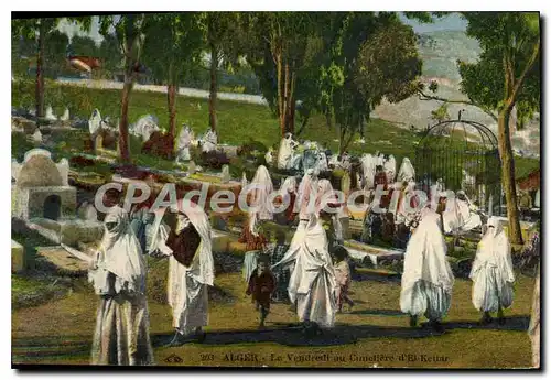 Cartes postales Alger Le Vendredi Au Cimetiere d'El-Kettar
