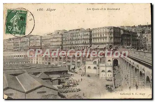 Cartes postales Alger Les Quais Et Le Boulevard