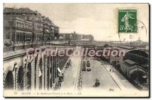 Cartes postales Alger Le Boulevard Carnot Et La Gare