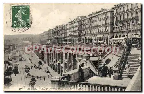 Ansichtskarte AK Alger Les Boulevards Et Les Arcades