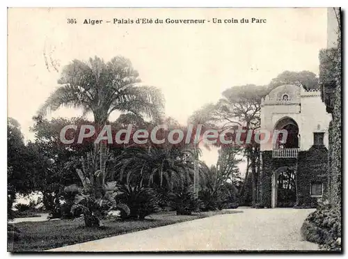 Cartes postales Alger Palais D'Et� Du Gouverneur Un Coin Du Parc