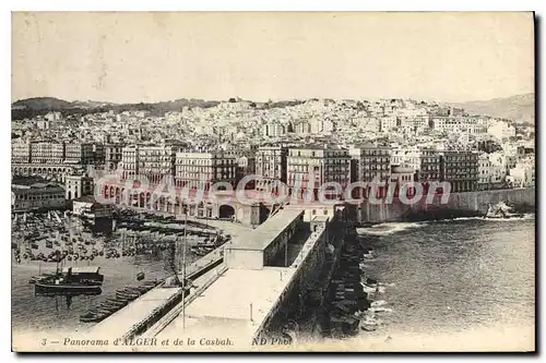 Cartes postales Panorama Alger Et De La Casbah