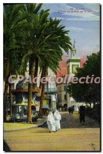 Cartes postales Alger Entree De La Rue De La Marine
