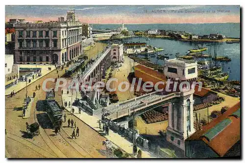 Cartes postales Alger Palais Consulaire Et La Marine