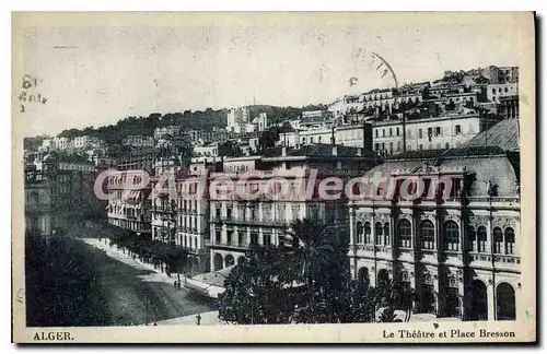 Ansichtskarte AK Alger Le Theatre Et Place Bresson