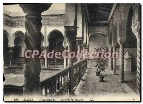 Cartes postales Alger L'Archeveche Galerie Mauresque