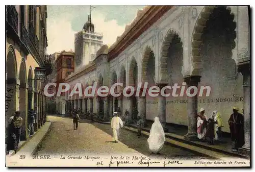 Cartes postales Alger La Grande Mosquee Rue De La Marine