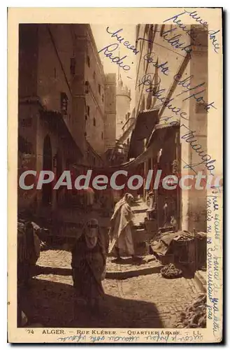 Cartes postales Alger Rue Kleber Quartier Arabe