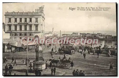 Ansichtskarte AK Alger Un Coin De La Place Du Gouvernement