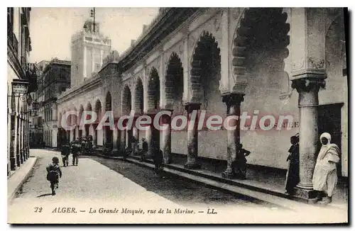 Cartes postales Alger Le Grande Mosquee Rue De La Marine