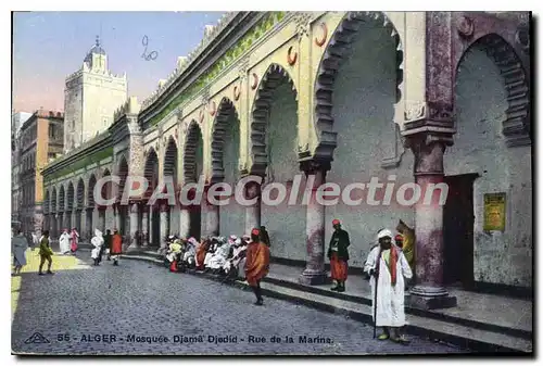 Ansichtskarte AK Alger Mosquee Djama Djedid Rue De la Marine