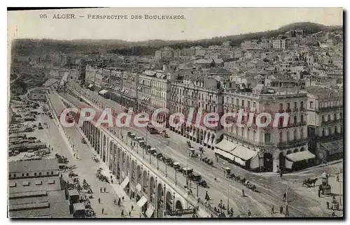 Cartes postales Alger Perspective Des Boulevards