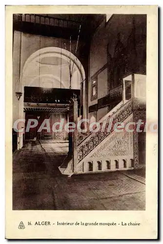 Cartes postales Alger Interieur De La Grande Mosquee la Chaire