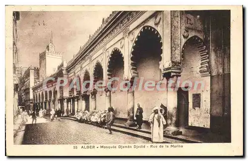 Cartes postales Alger Mosquee Djamaa Djedid Rue De La Marine