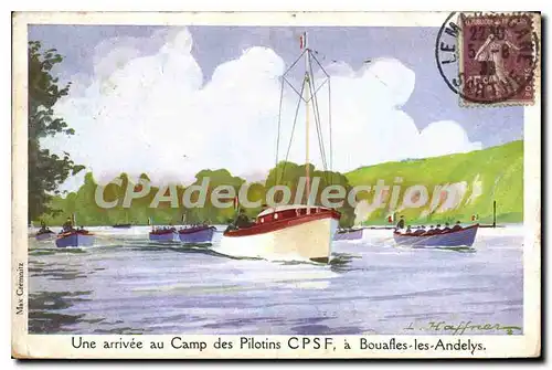 Cartes postales Bouafles Les Andelys Une Arrivee Au Camp Des Pilotins CPSF